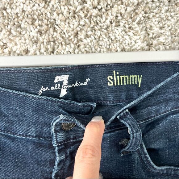 7 For All Mankind Jeans Men’s 30x27 Slimmy Dark Wash Denim - Picture 3 of 7